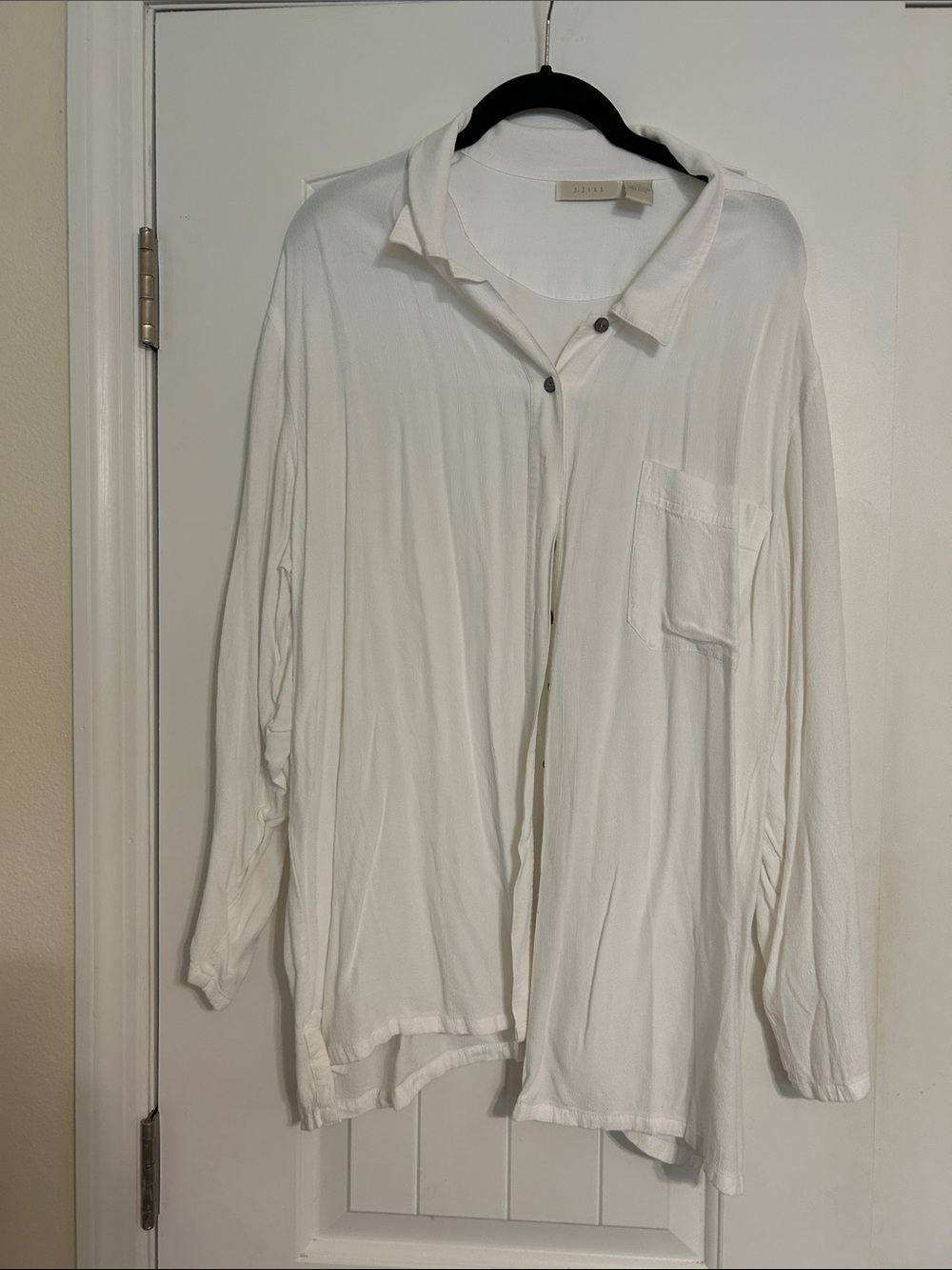 J. Jill White Women's Relaxed Button-Down Pocket Shirt
